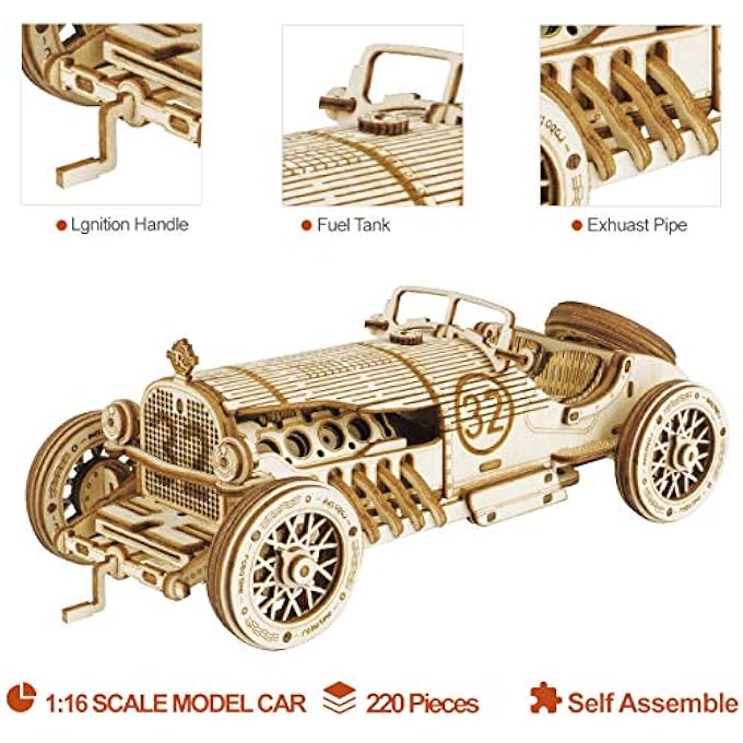 GRAND PRIX CAR MODEL KIT 3D PUZZLE CAR ASSEMBLY MECHANICAL CONSTRUCTION FOR CHILDREN, BOYS AND ADULTS - Image 4
